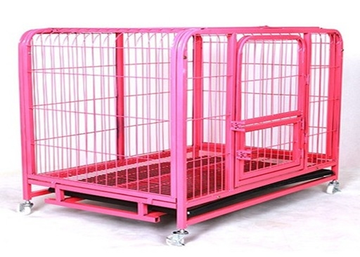 गुलाबी रंग धातु के तार जाल बंधनेवाला कुत्ता टोकरा केनेल पिंजरे अनुकूलित कर सकते हैं