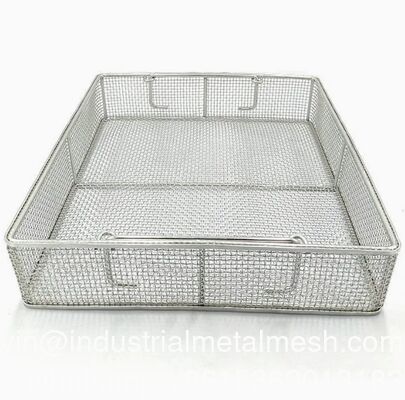 Customized Metal Net Basket Stainless Steel Wire Mesh Basket for Frying Cooking