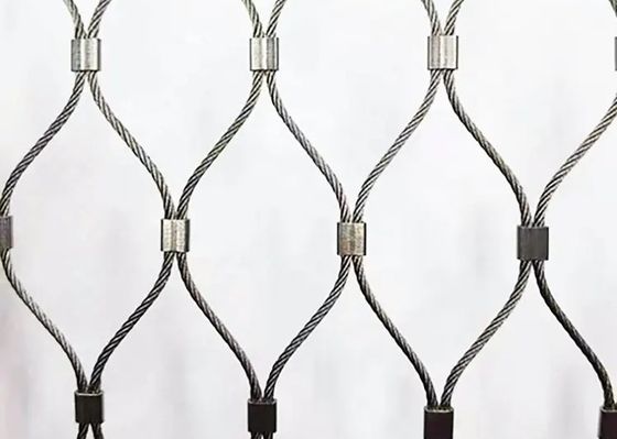 एवियरी चिड़ियाघर के लिए 304 316 316l उच्च शक्ति स्टेनलेस स्टील वायर रस्सी मेष नेट