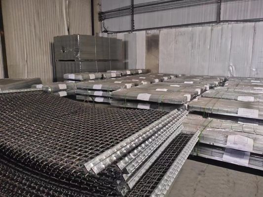 0.7 - 20 मिमी जीआई क्रिम्प्ड वायर मेष 45# मध्यम कार्बन स्टील