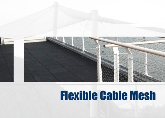 Ss316l 1-6mm 20x20mm स्टेनलेस स्टील नॉटेड रोप मेश