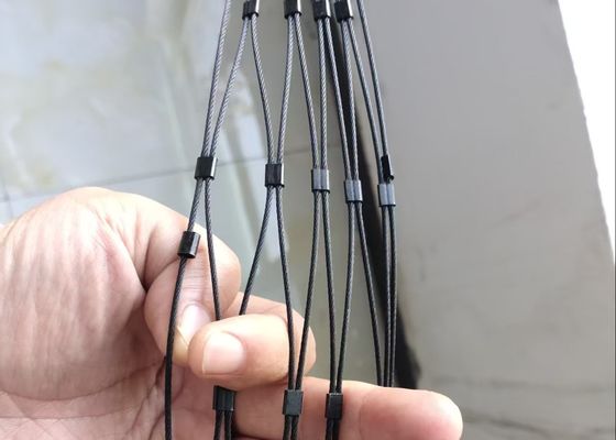 कस्टम फेरूल टाइप इनॉक्स 316 वायर रोप नेट फ्लेक्सिबल स्टेनलेस स्टील केबल वेबनेट एक्स टेंड मेश