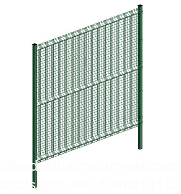 4.5 मिमी 5.0 मिमी पीवीसी लेपित जस्ती घुमावदार स्टील वेल्डेड वायर मेष बाड़ 3 झुकने के साथ