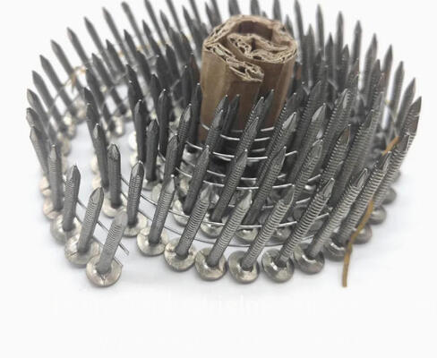 2-3/8"X. 099 पेंट पीला पेंच/गोलाकार पैलेट कॉइल नाखून 9000PCS