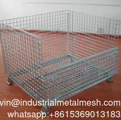 भारी कार्य क्षमता गोदाम जाल बॉक्स तार पिंजरे धातु बिन भंडारण कंटेनर