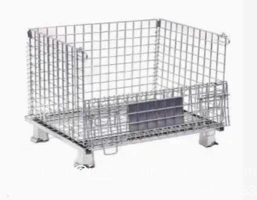 4 पहियों वाला औद्योगिक सामग्री हैंडलिंग वायर मेश केज