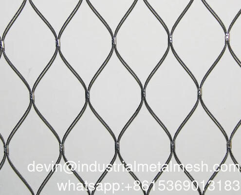 Stainless Steel Rope Mesh Anti-Fall Safety Net for High-Rise Building Balconies & Terraces.