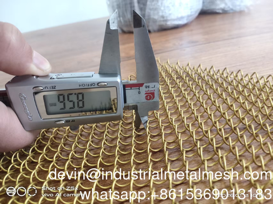 स्टील वायर बेस सामग्री - 18ga * गहरा पाउडर कोट फिनिश - साटन पीतल सर्पिल पैटर्न सजावटी जाल सजावटी जाल
