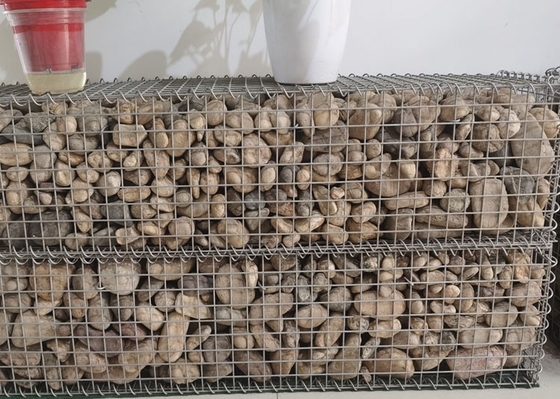स्क्वायर होल वेल्डेड गेबियन बास्केट जस्ती स्टील वायर 2x1x1