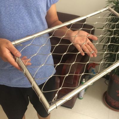 कस्टम फेरूल टाइप इनॉक्स 316 वायर रोप नेट फ्लेक्सिबल स्टेनलेस स्टील केबल वेबनेट एक्स टेंड मेश