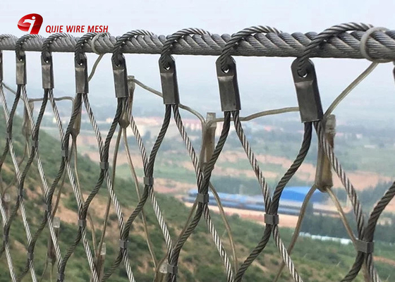 316l चिड़ियाघर 7 एक्स 7 स्टेनलेस स्टील वायर रस्सी मेष लचीला