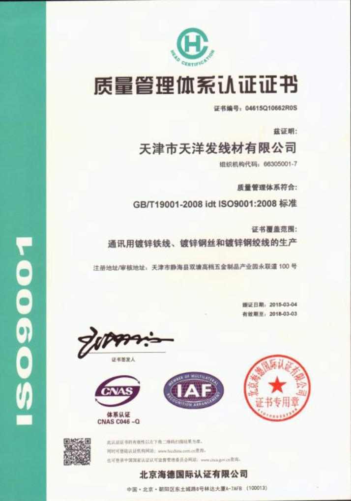चीन Hebei Qijie Wire Mesh MFG Co., Ltd प्रमाणपत्र